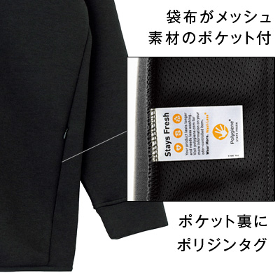 ドライストレッチトラックジャケット(ポリジン加工)